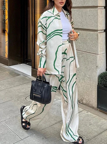 Graphic Printed Shirt and Pants Set