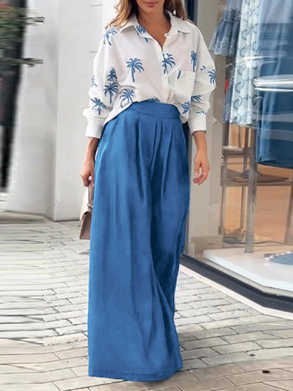 Long Sleeves Printed Shirt and Pants Sest