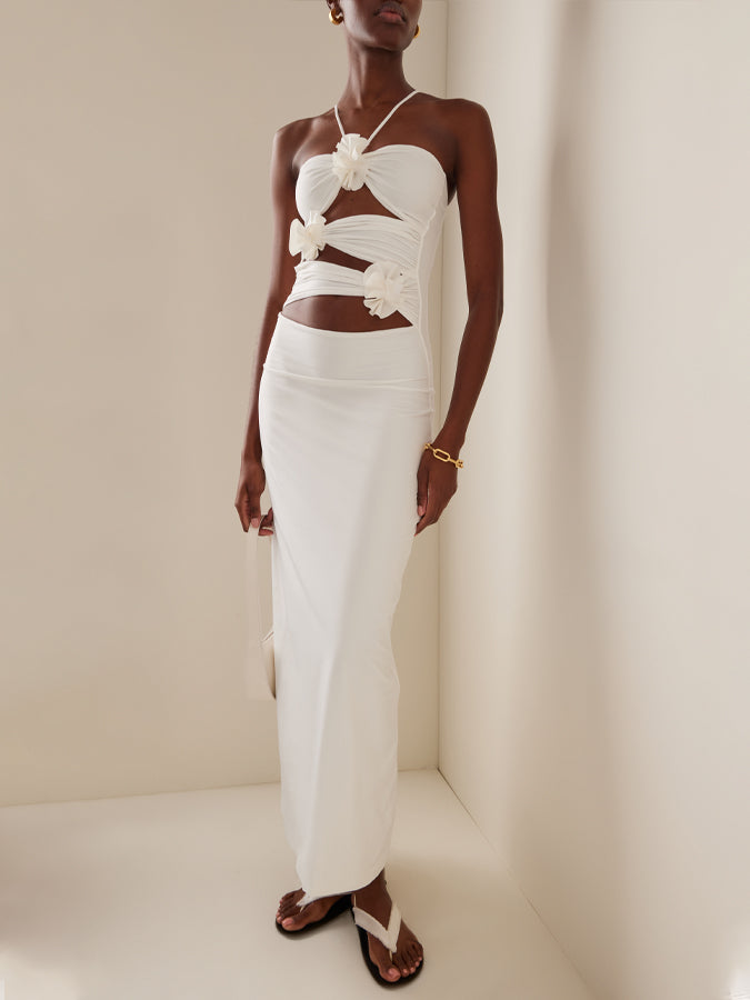 Beach Vacation Three-dimensional Color Maxi Dress