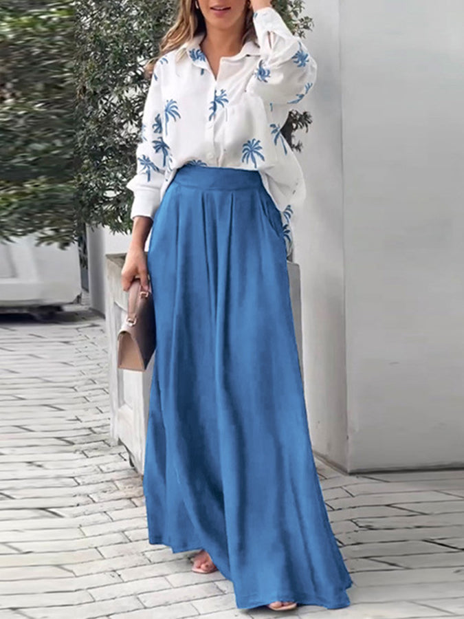 Long Sleeves Printed Shirt and Pants Sest