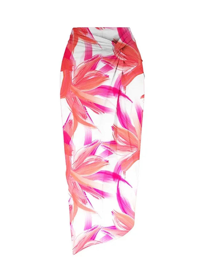 Sling 3d Flower Printed One Piece Swimsuit and Skirt