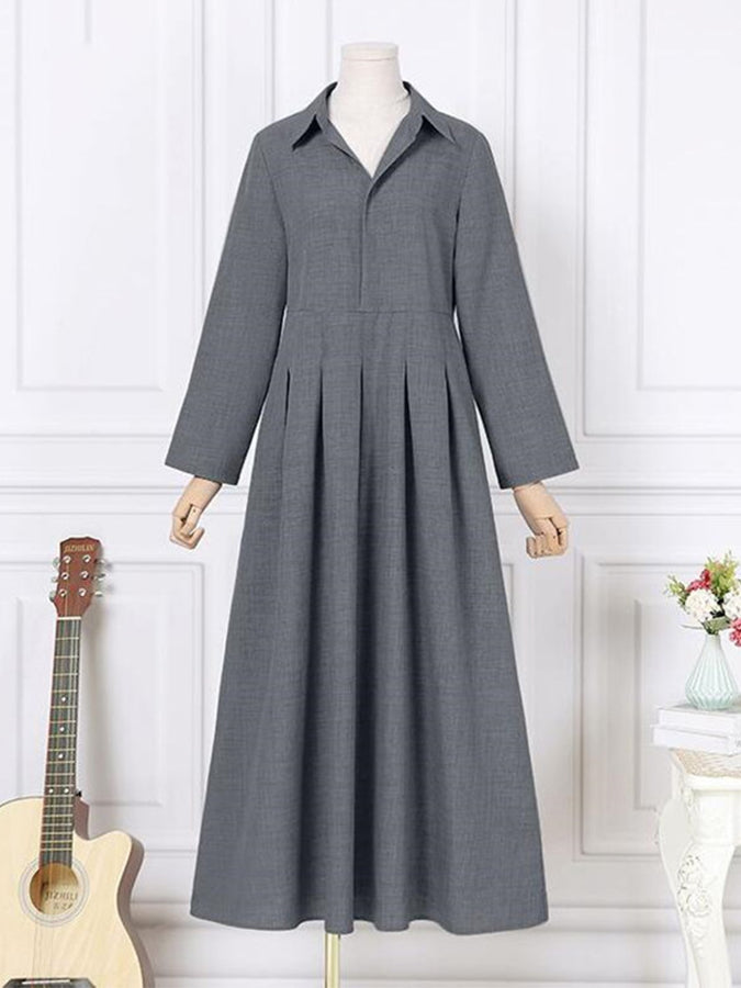 Long Sleeves Shirt Maxi Dress