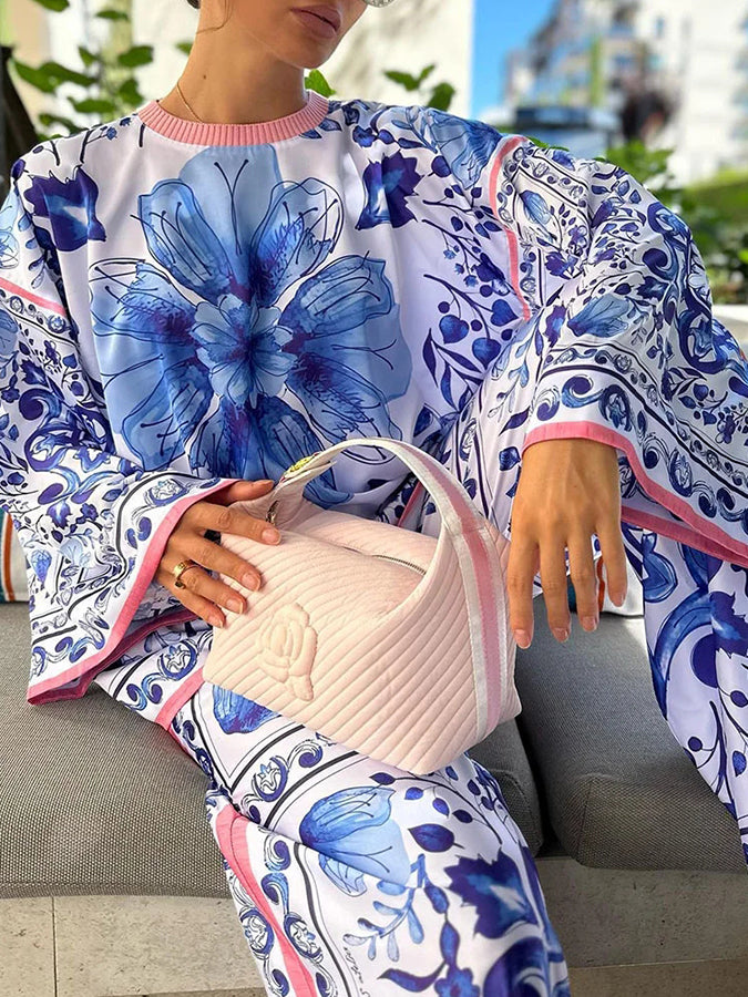 Printed Long Sleeves Shirt and Pants Sets
