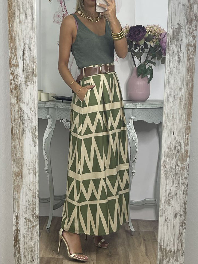 Geometric Printed Skirt