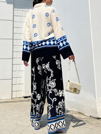 Long Sleeves Printed Shirt and Pants Sets