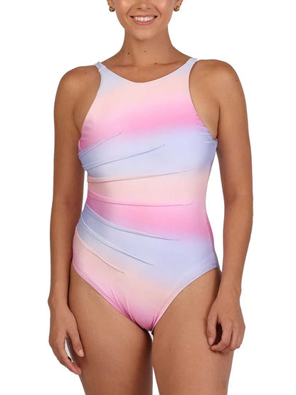 Gradient Color Bikini and Skirt