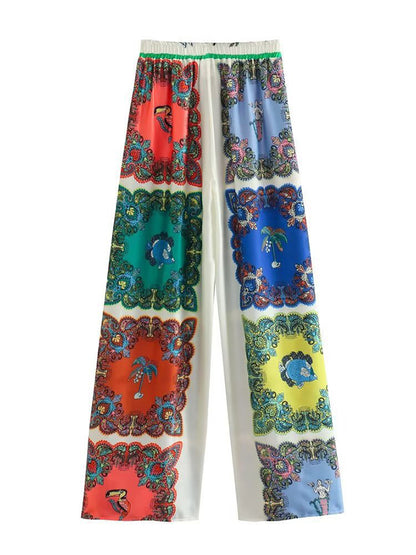 Color Block Printed Shirt and Pants Set