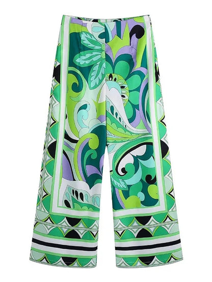 Printed Long Sleeves Shirts and Pants Sets