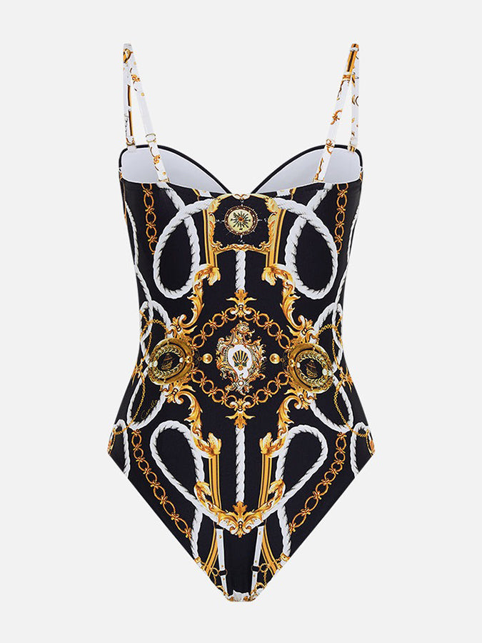 Printed One Piece and Pants Swimwear
