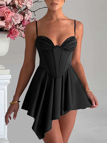 Croset V Neck Mini Dress