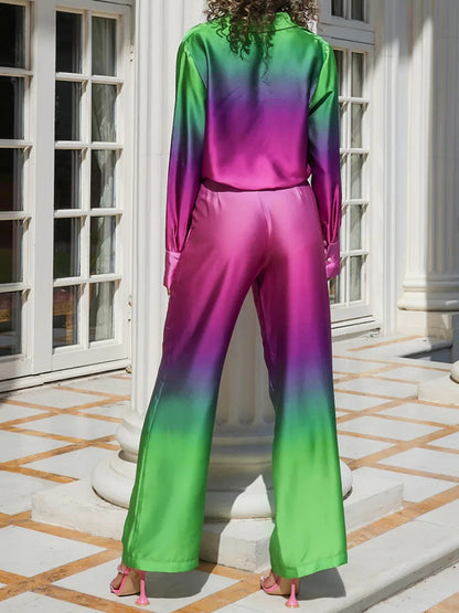 Long Sleeves Tie-dye Shirt and Pants Sets