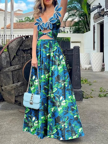 3d Flower One Piece Swimsuit and Skirt