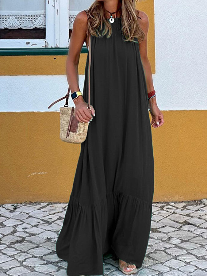 Halter Sleeveless Maxi Dress