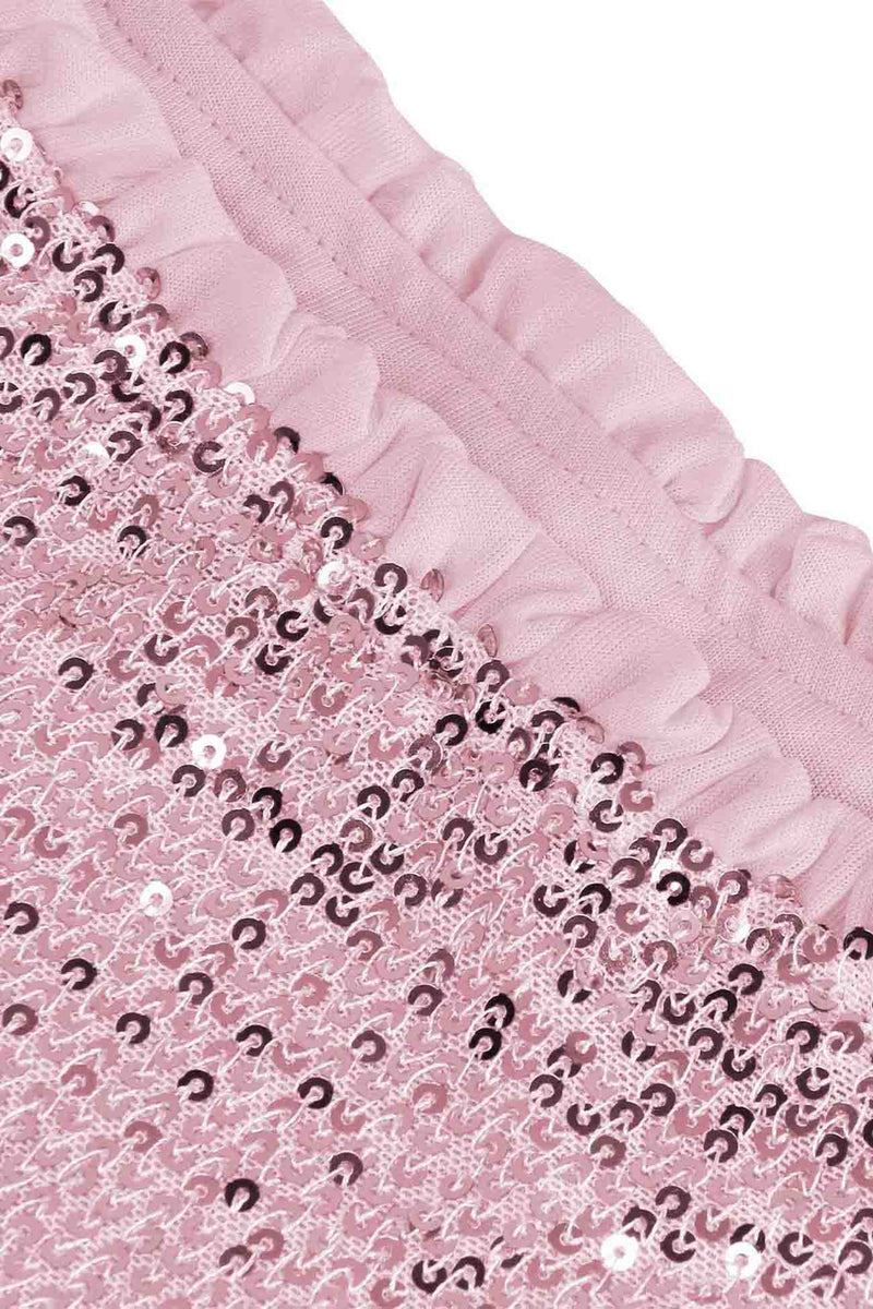 Sequined Pleated Tiered Mini Skirt