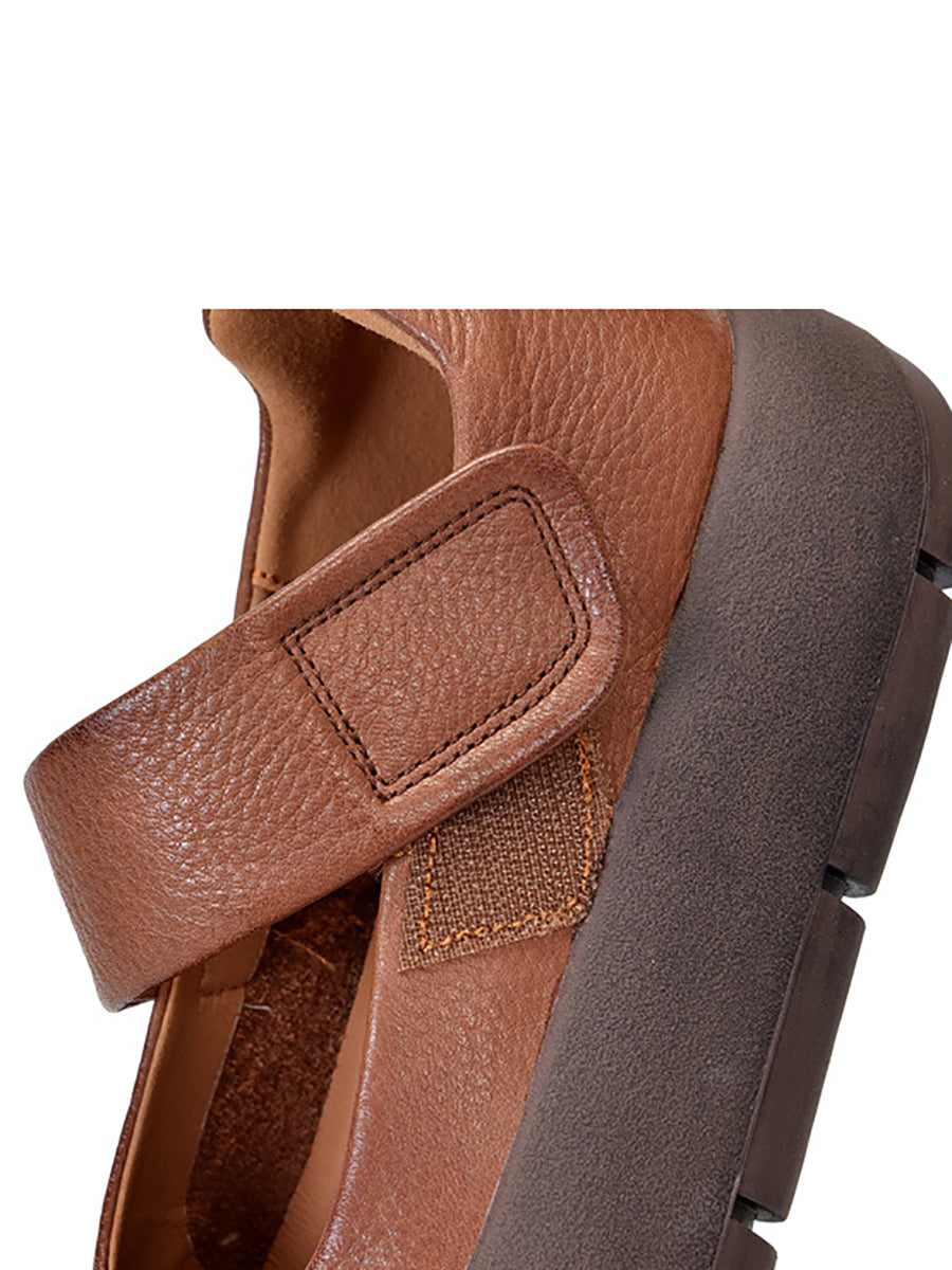Summer Leather Colorblock Flat Shoes Cv1012