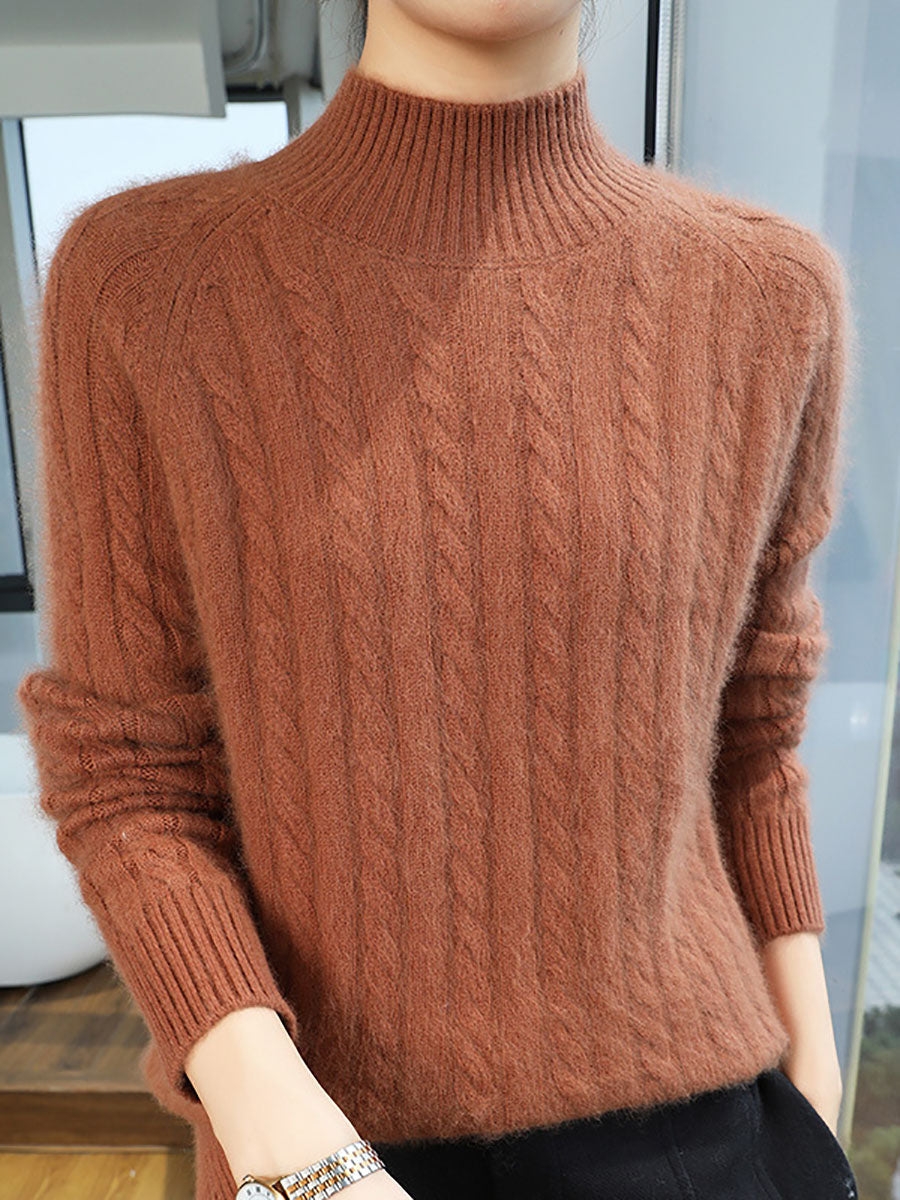 Autumn Half-turtleneck 100%wool Trist Sweater Ba1065