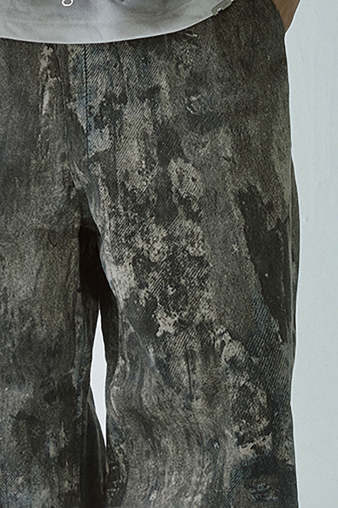 Acid Wash Straight-leg Pants