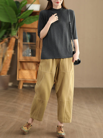 Autumn Spliced Pocket Harem Pants Ai1030