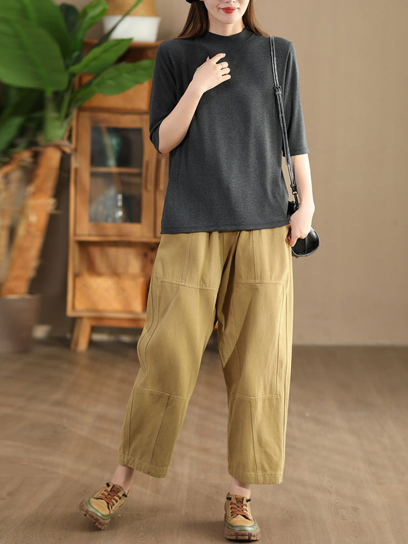 Autumn Spliced Pocket Harem Pants Ai1030