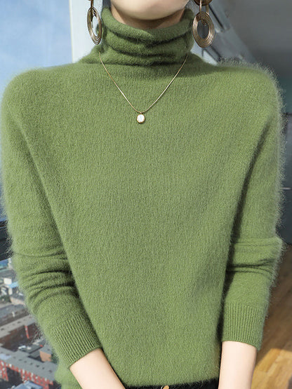 Autumn Turtleneck Wool Soft Warm Knit Sweater Av1029
