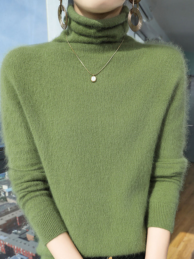 Autumn Turtleneck Wool Soft Warm Knit Sweater Av1029