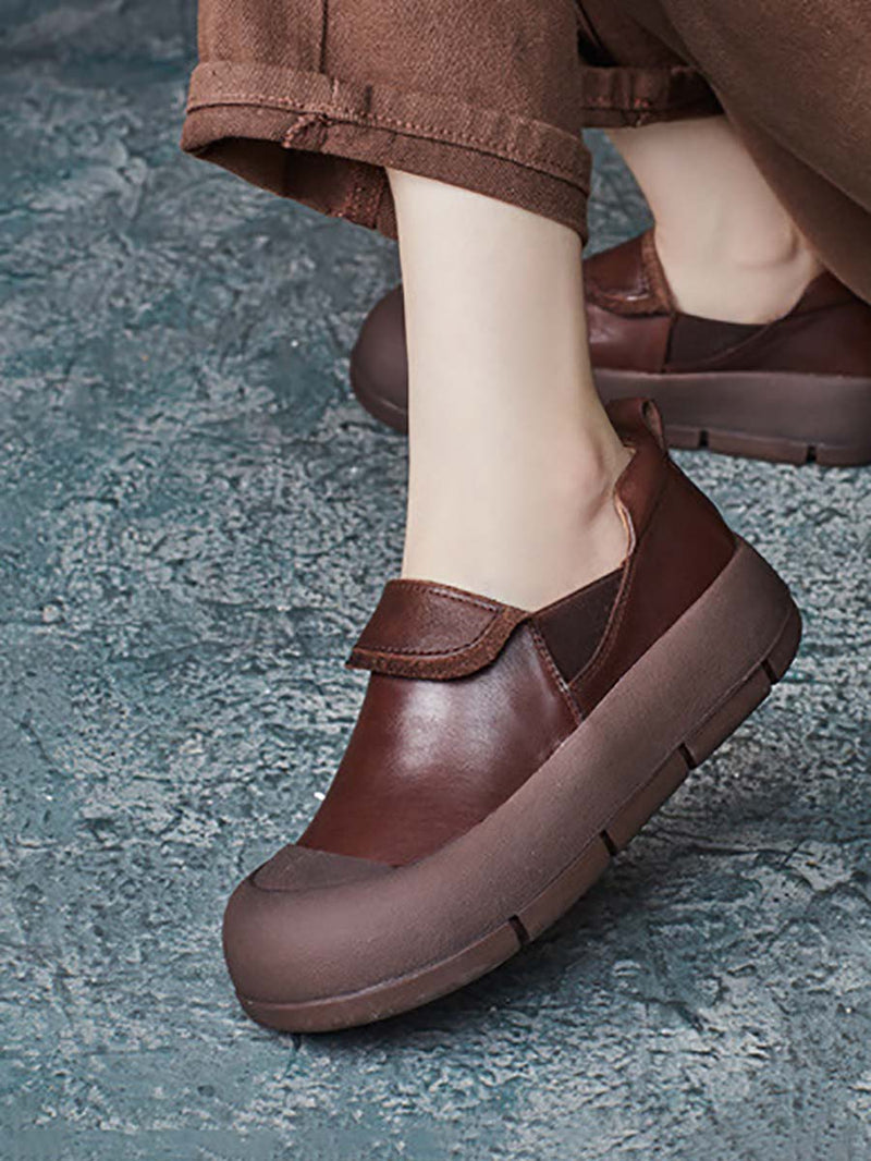 Autumn Stylish Genuine Leather Platform Shoes At1069