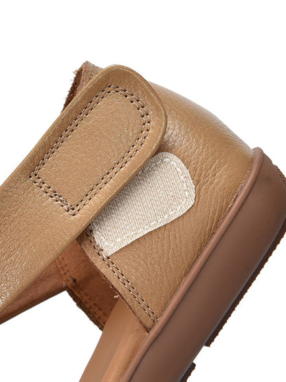 Summer Leather Soft Spliced Flat Sandals Zz1025