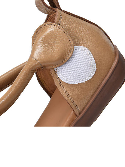 Summer Soft Leather Spliced Flat Sandals Zz1027