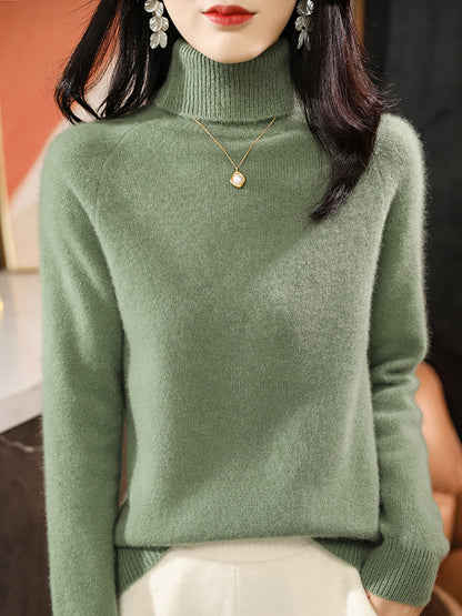 Autumn Knit 100%wool Turtleneck Sweater Qm031