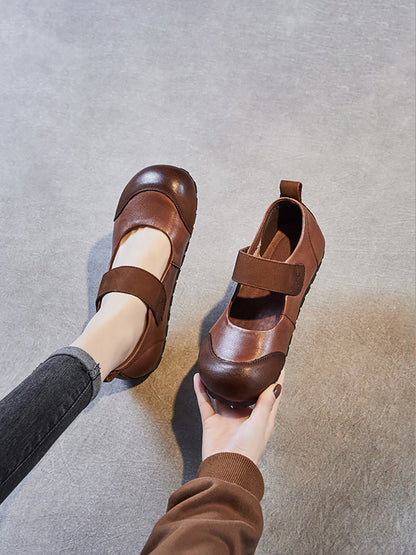 Summer Soft Leather Flat Shoes Qw1020