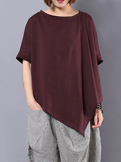 Irregular Loose 100% Cotton T-shirt As1061