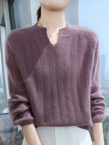 Autumn V-neck Wool Warm Knit Sweater Av1013