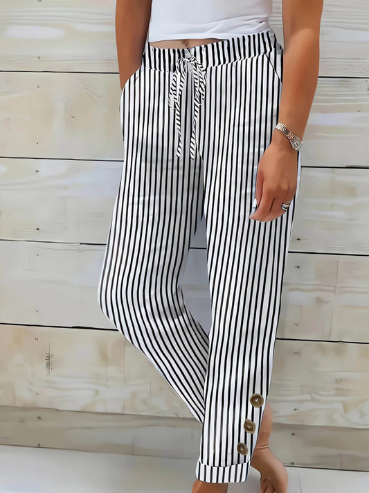 Striped Drawstring Pants