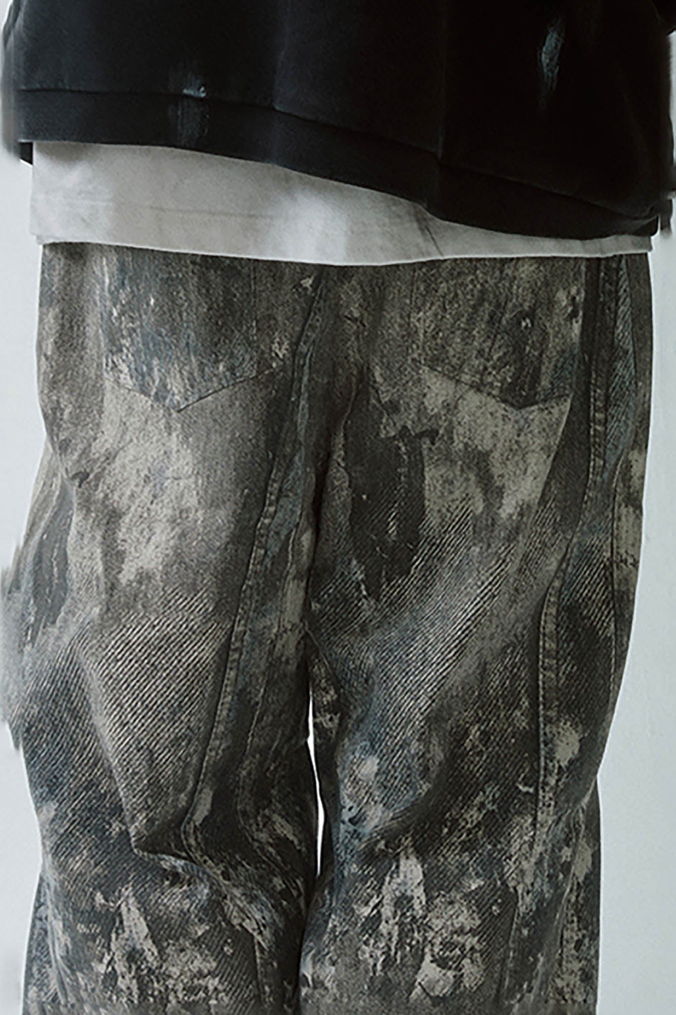 Acid Wash Straight-leg Pants