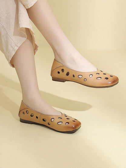 Summer Leather Cotout Soft Shoes Ty1038