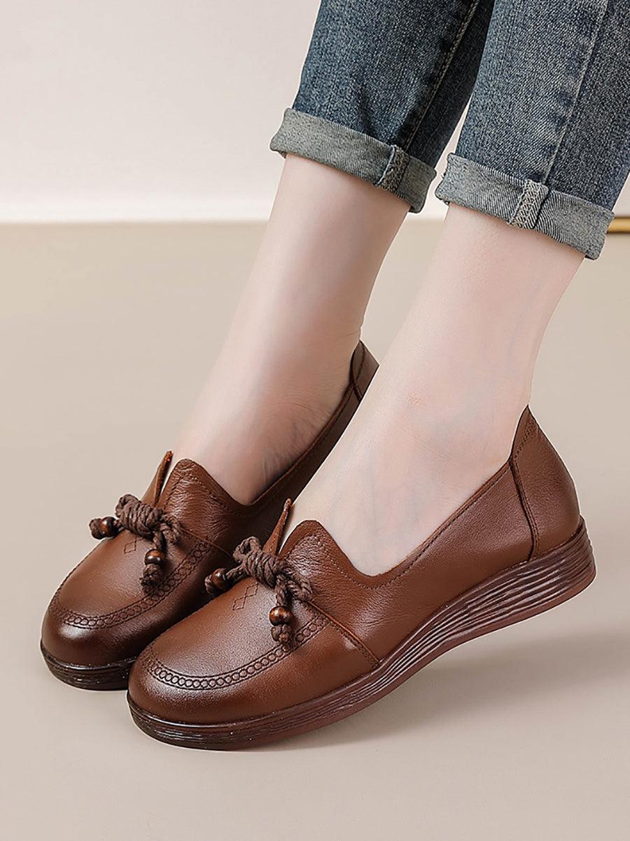 Autumn Genuine Leather Platform Shoes At1037