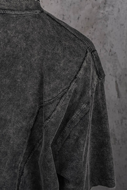 Washed Structured Black T-shirt