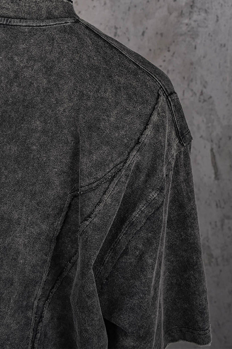 Washed Structured Black T-shirt