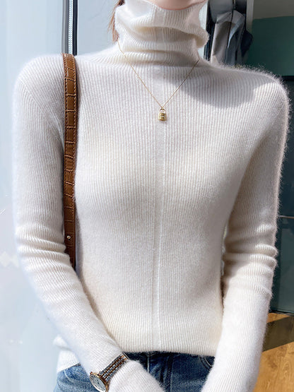 Autumn Turtleneck 100%wool Soft Sweater Qu013