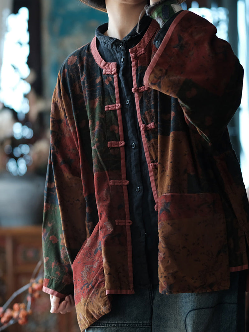 Spring Spliced Button Up Shirt Coat Kl1042