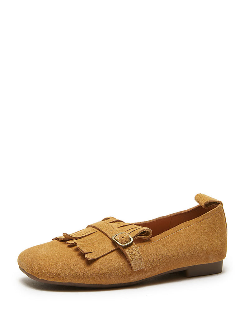 Summer Suede Leather Tassel Shoes Io1028