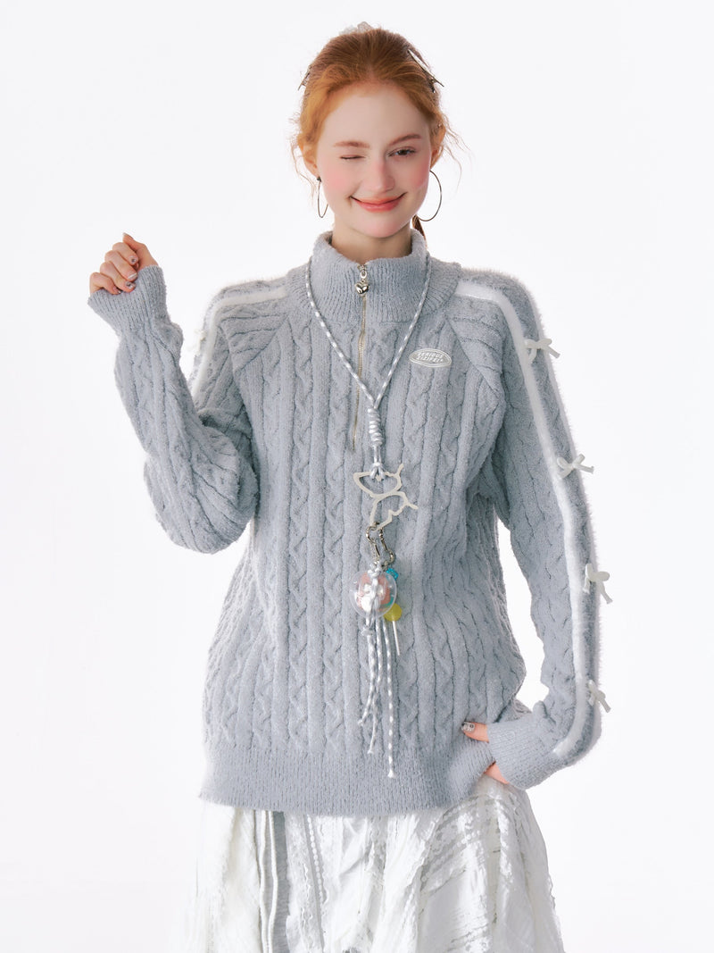 Sport Stripe Cable Knit Sweater