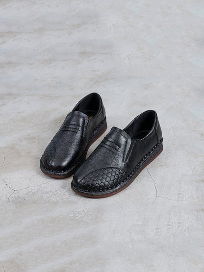 Summer Leather Spliced Low Heel Shoes As1010