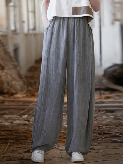 Summer Tie-dye Straight-leg Linen Pants Cv1013