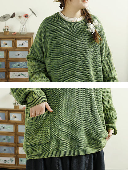 Autumn O-neck Knit Sweater F4211