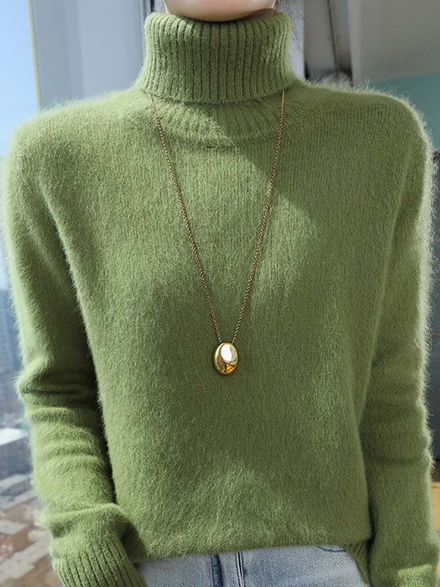 Autumn Turtleneck Soft Wool Sweater Ba1038