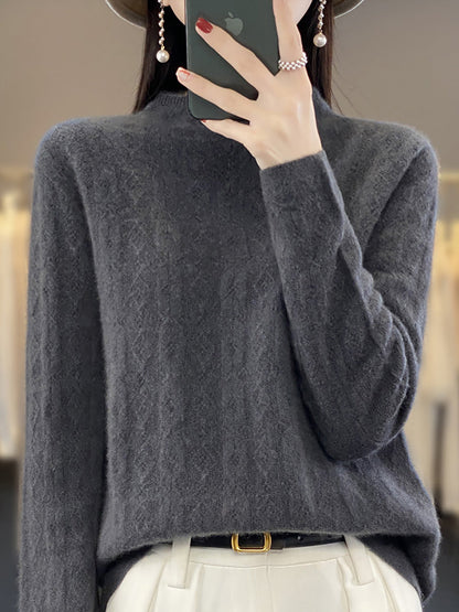 Autumn Turtleneck 100%wool Knit Sweater Qu028