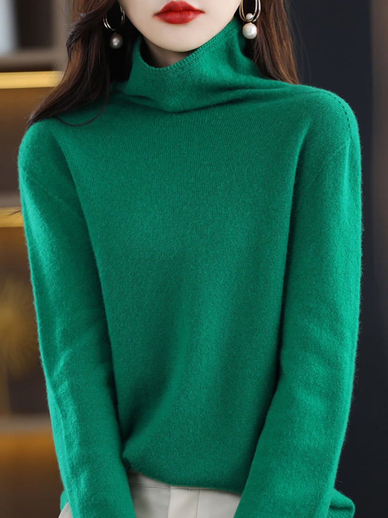 Autumn Turtleneck 100%wool Knit Sweater Ak1018