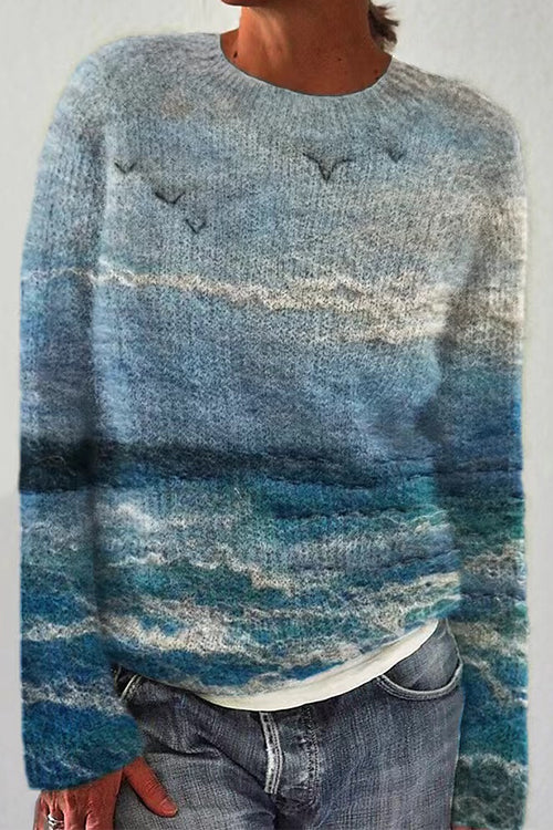 O Neck Long Sleeves Graphic Sweater(in 3 Patterns)