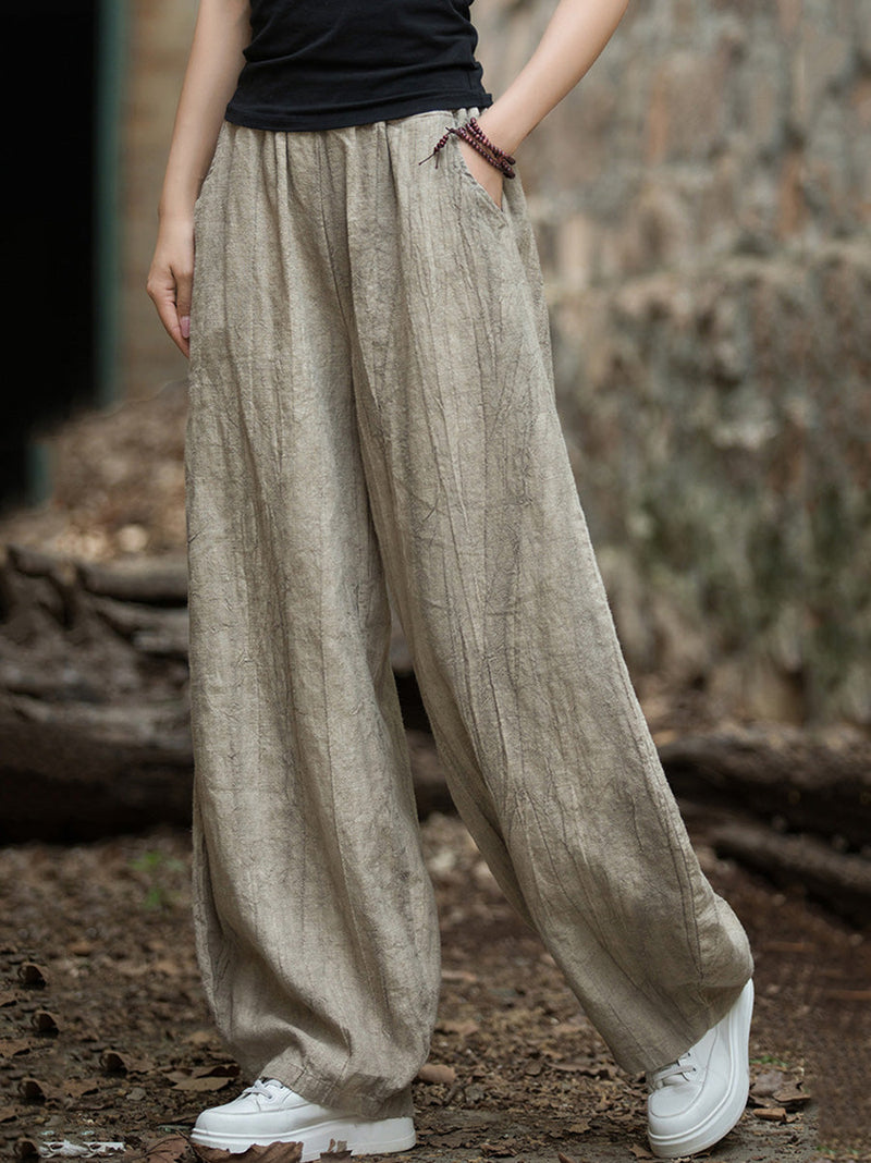 Autumn Tie-dye Ramie Harem Pants At1085